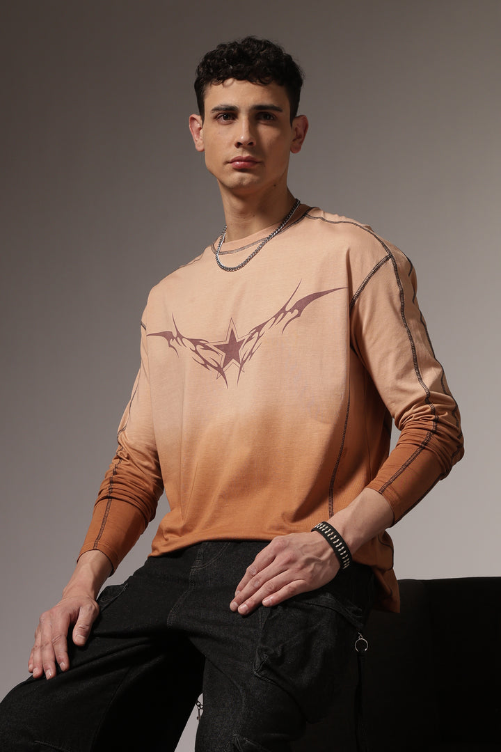 Ombre: Brown Oversized Tshirt