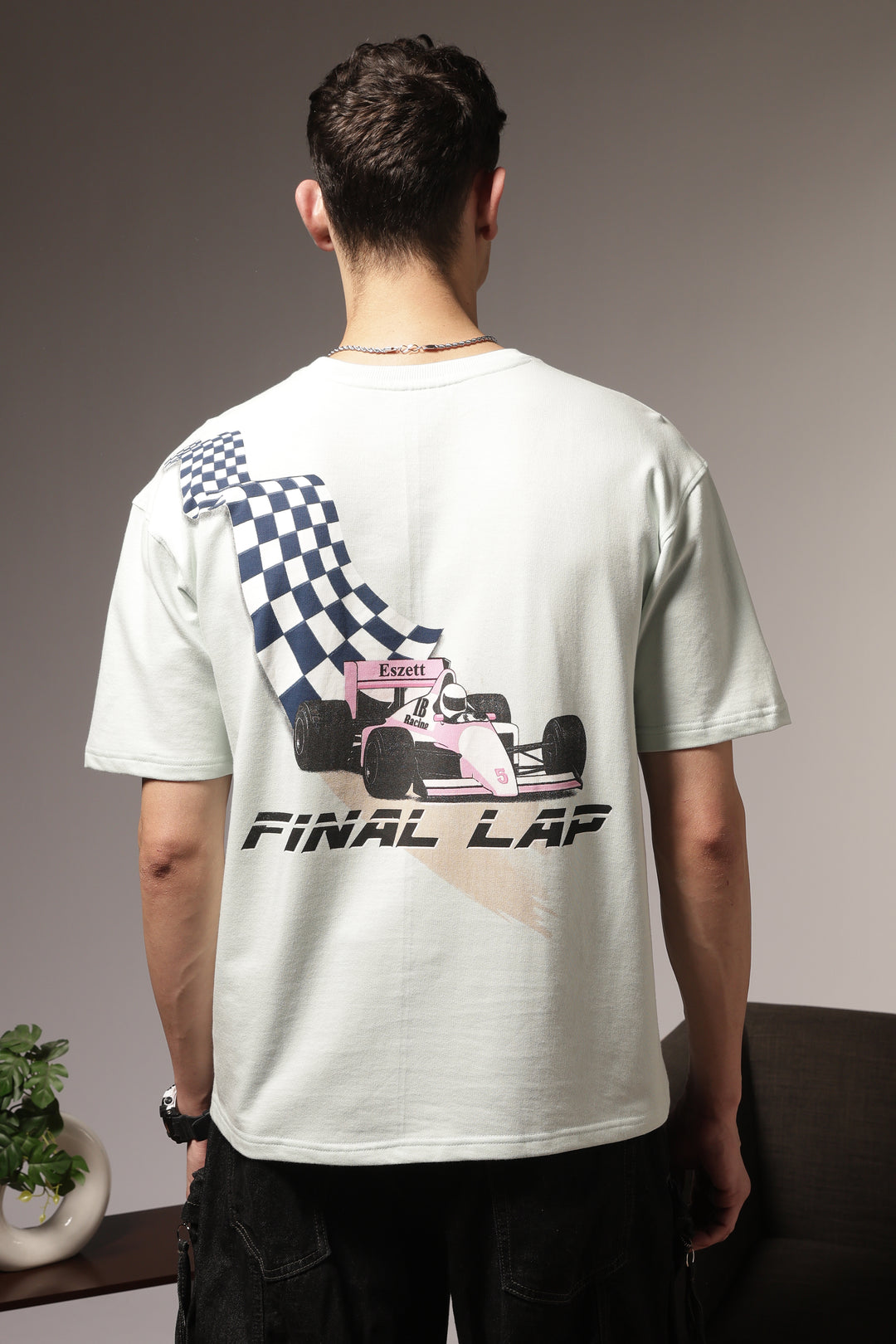 Final Lap: Light Blue Oversized T-shirt