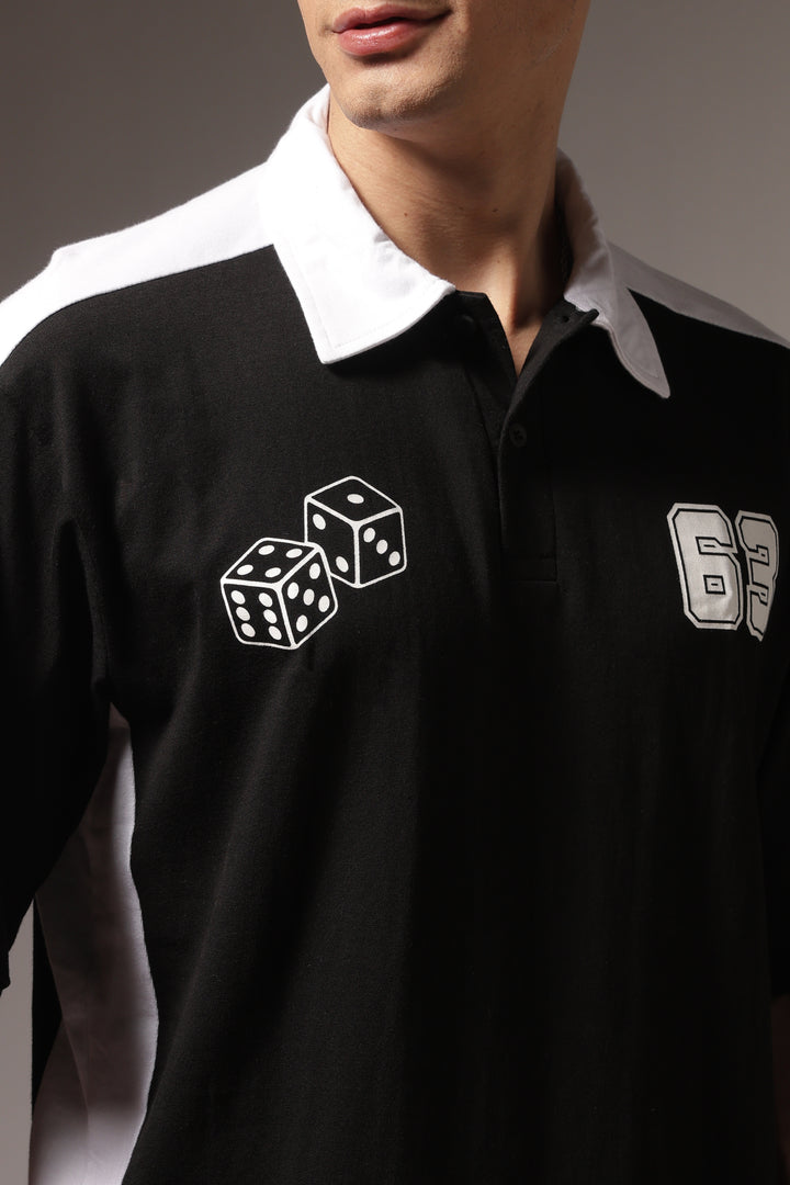 Retrograde: Black and White Oversized Polo