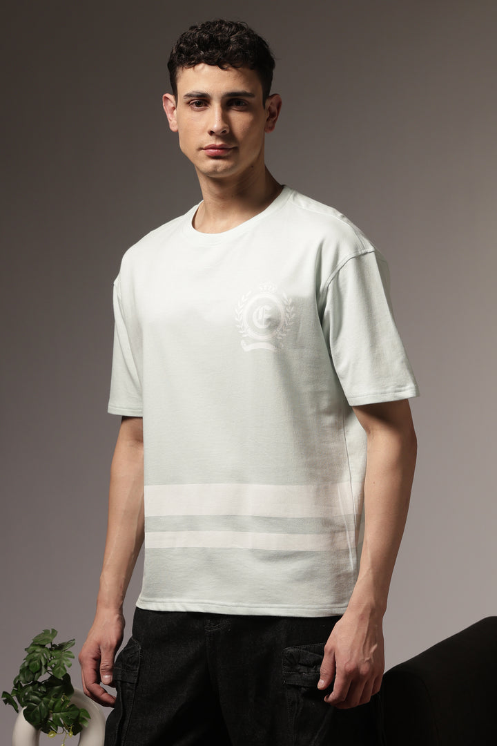 Ethnic Numero: Light Blue Oversized Tshirt