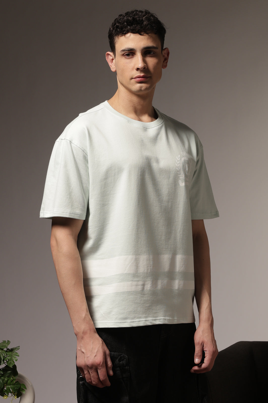 Ethnic Numero: Light Blue Oversized Tshirt