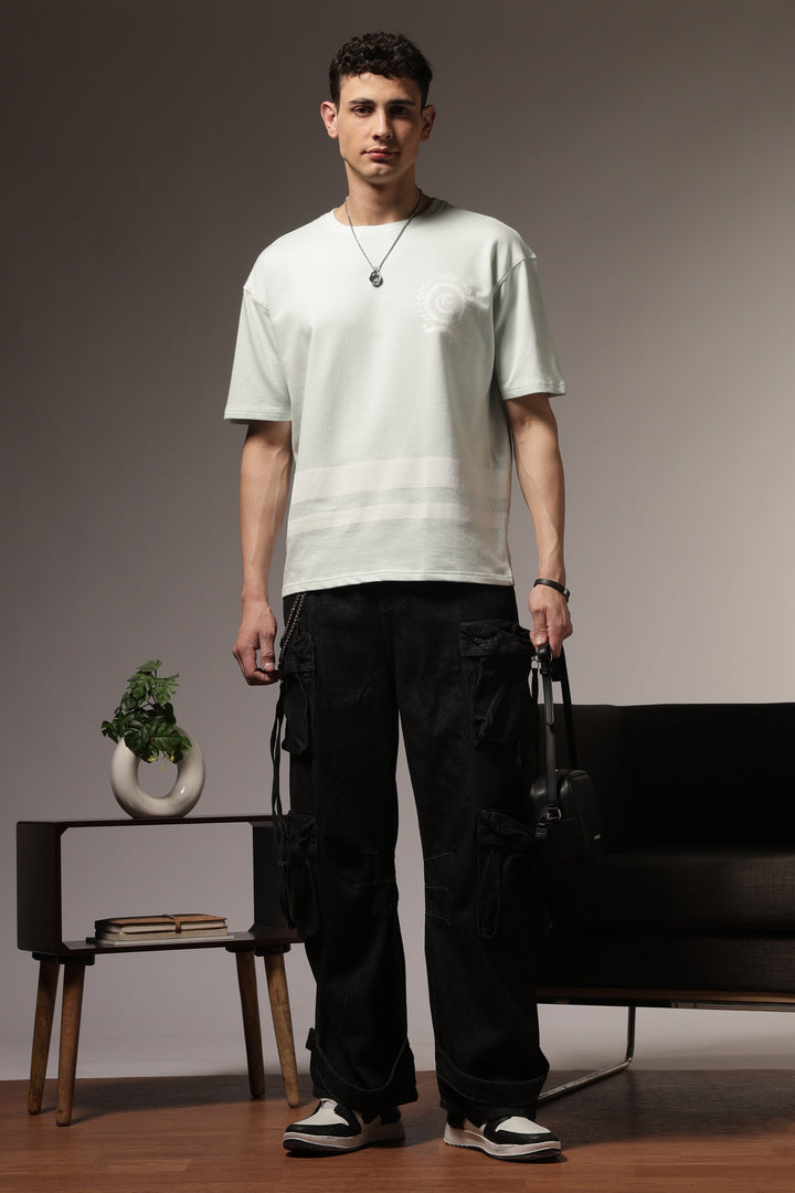 Ethnic Numero: Light Blue Oversized Tshirt