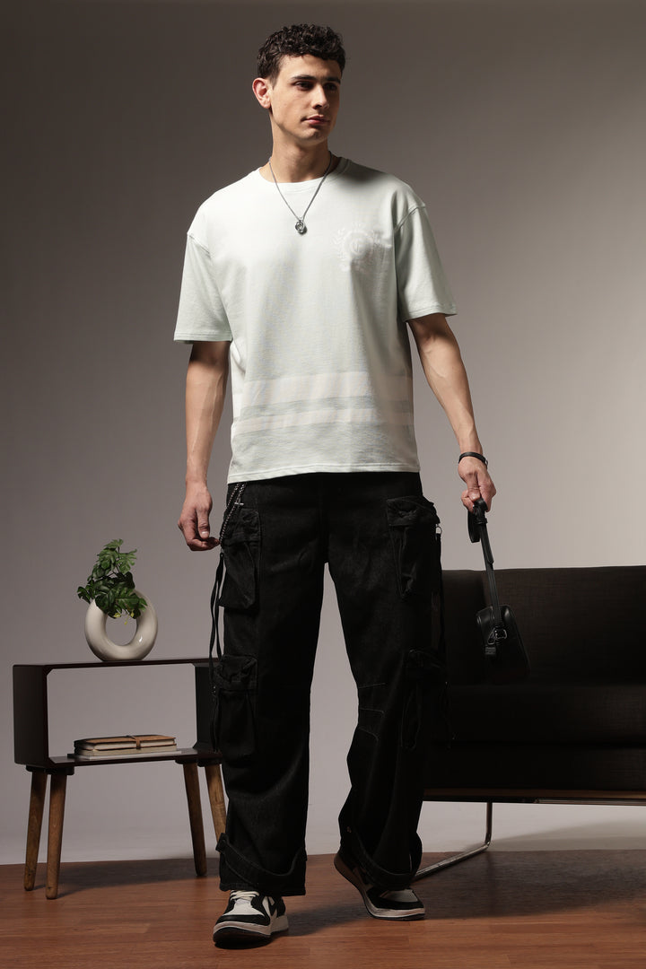 Ethnic Numero: Light Blue Oversized Tshirt