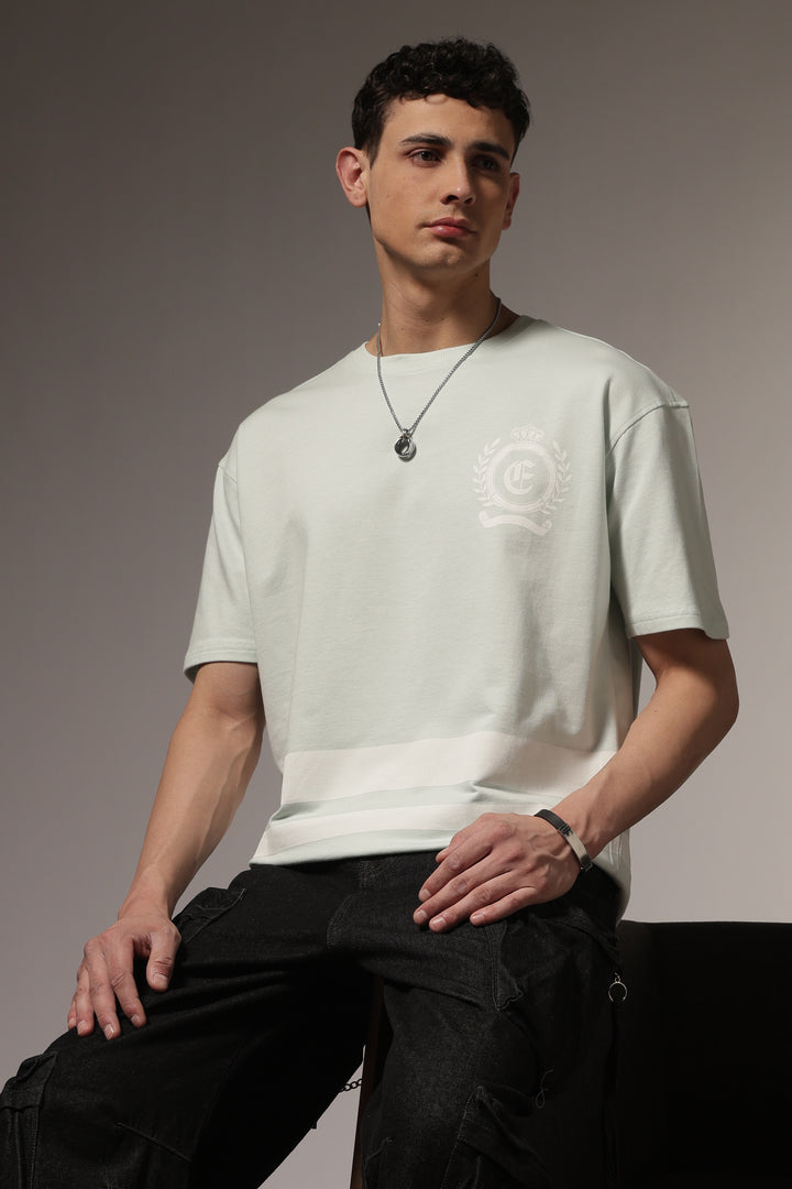 Ethnic Numero: Light Blue Oversized Tshirt