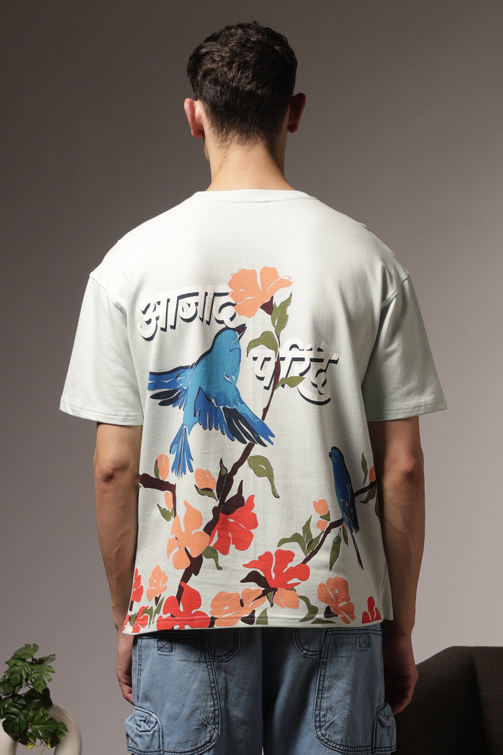 Azad Parinde: Light Blue oversized Tshirt