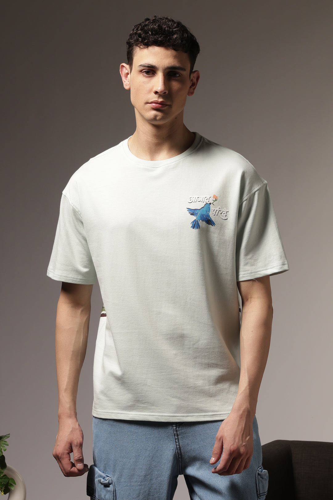 Azad Parinde: Light Blue oversized Tshirt