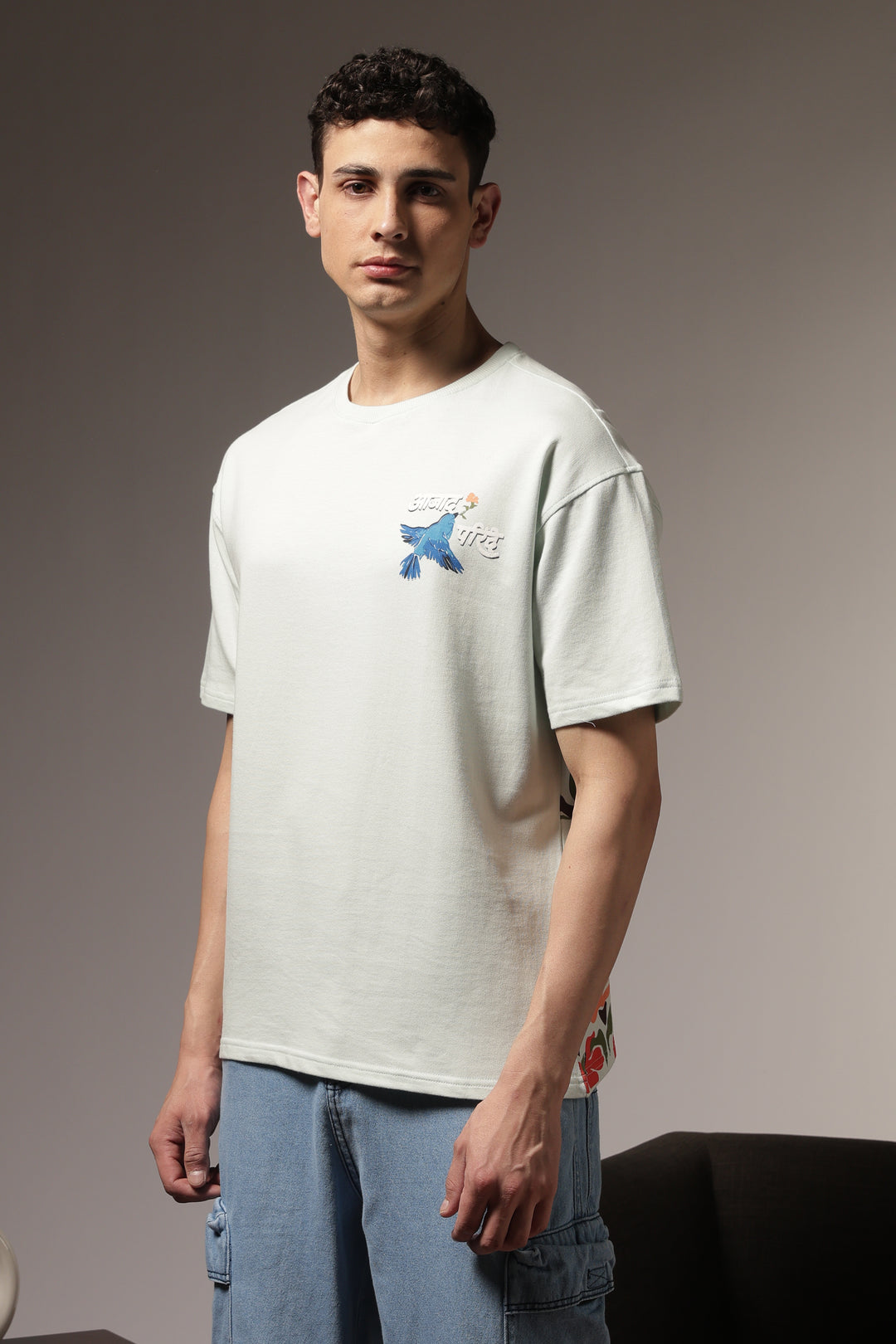 Azad Parinde: Light Blue oversized Tshirt