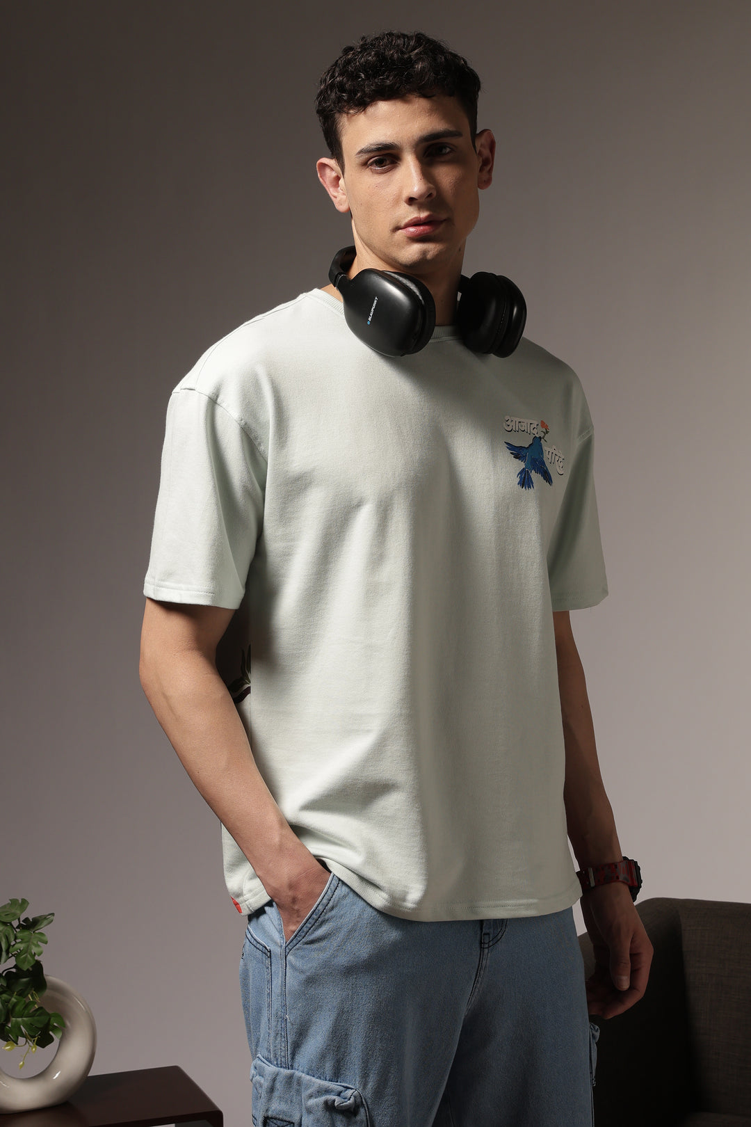 Azad Parinde: Light Blue oversized Tshirt
