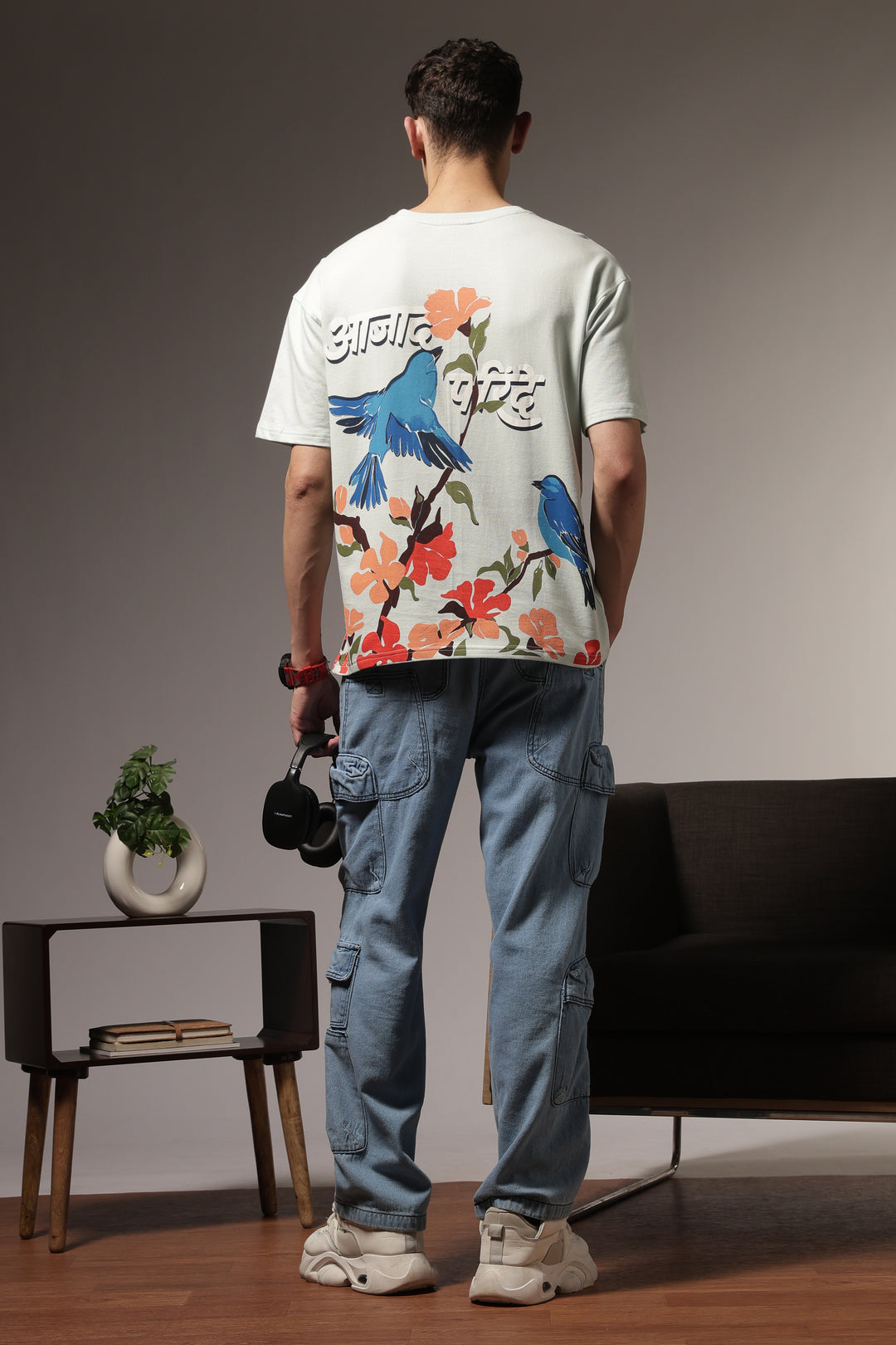 Azad Parinde: Light Blue oversized Tshirt