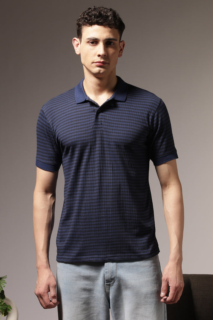 Blue Stripes Polo T-shirt