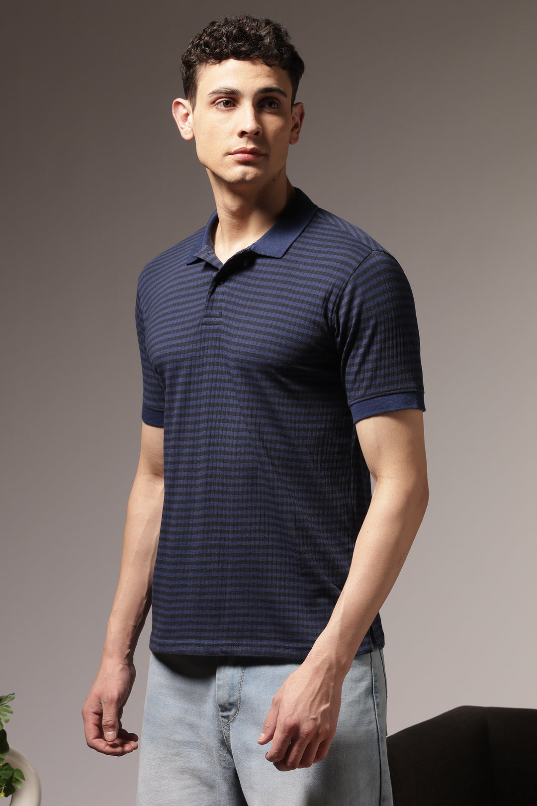 Blue Stripes Polo T-shirt