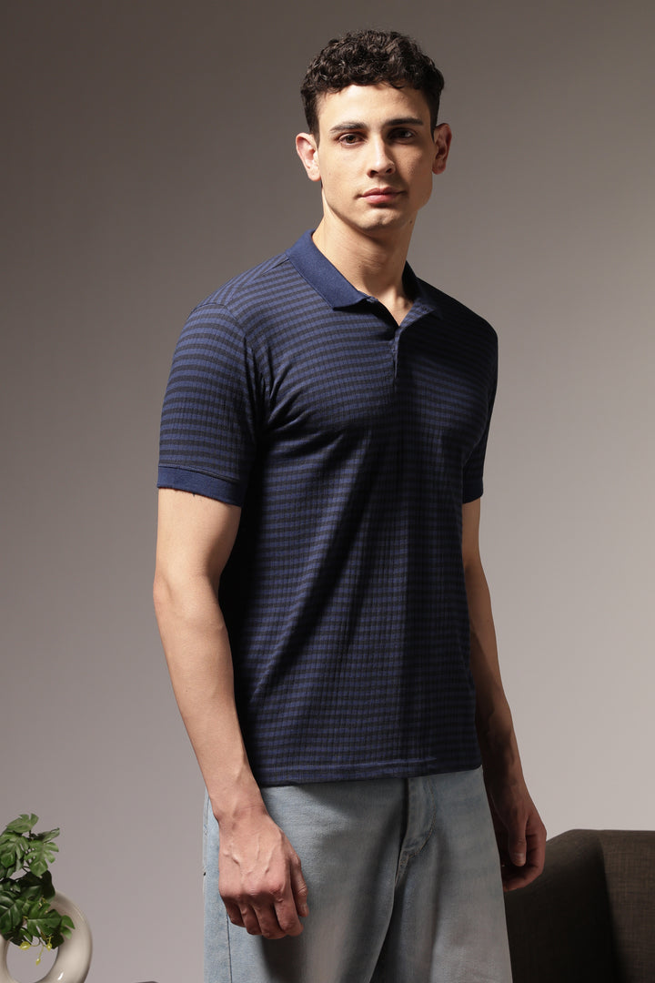 Blue Stripes Polo T-shirt