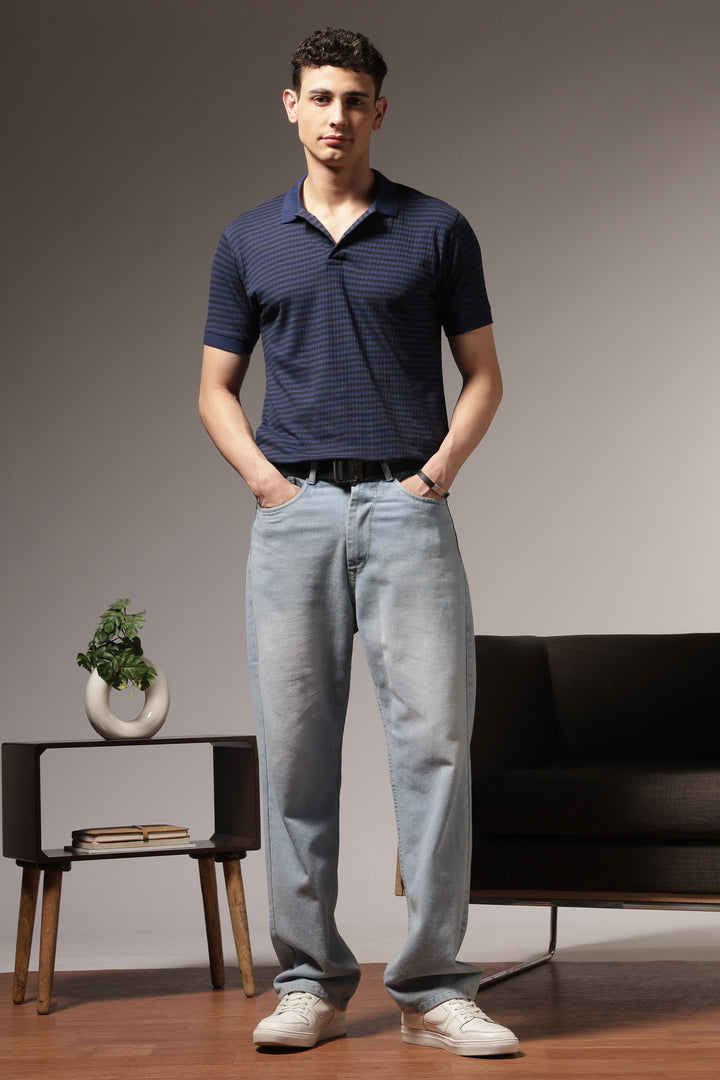Blue Stripes Polo T-shirt