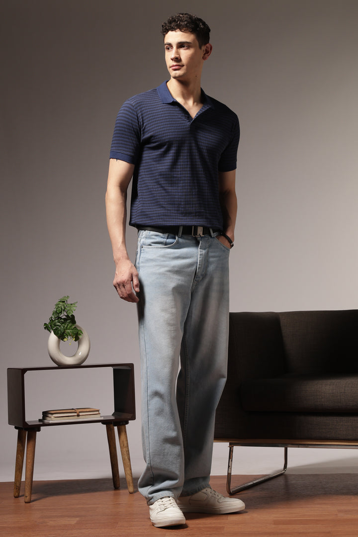Blue Stripes Polo T-shirt