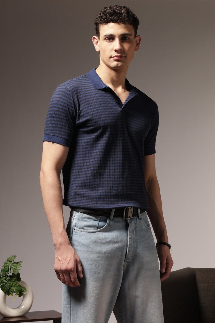 Blue Stripes Polo T-shirt