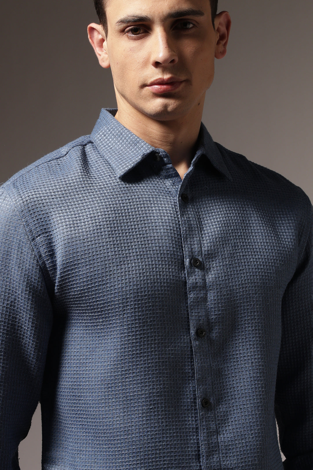 Turquoise : Textured Fabric Shirt