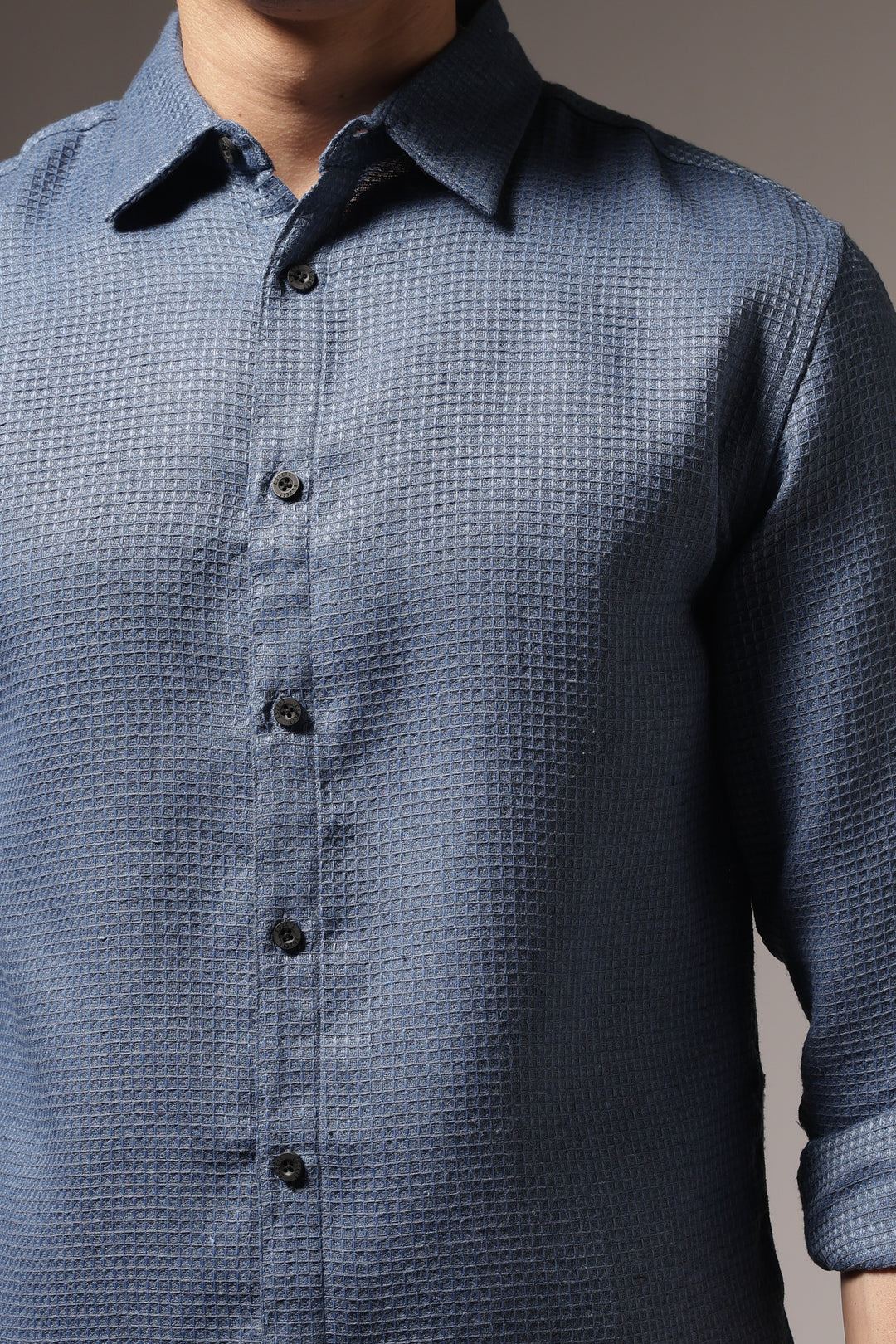 Turquoise : Textured Fabric Shirt