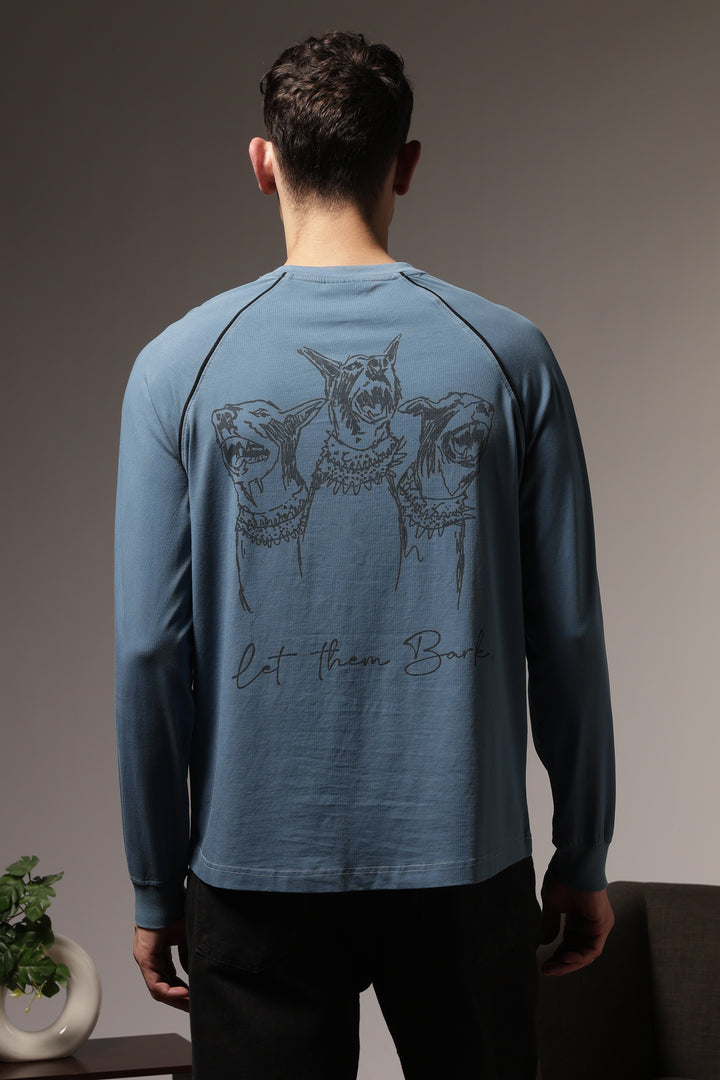 Over-dyed: Teal Blue Long Sleeve T-shirt
