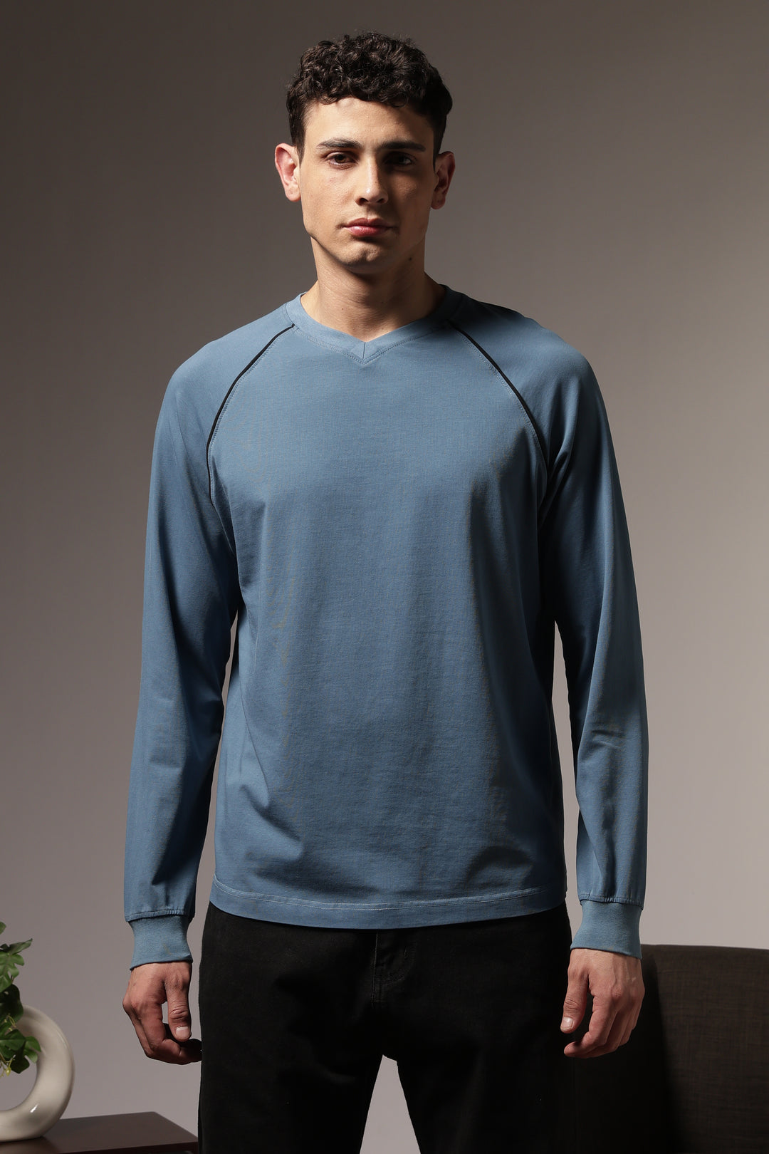 Over-dyed: Teal Blue Long Sleeve T-shirt