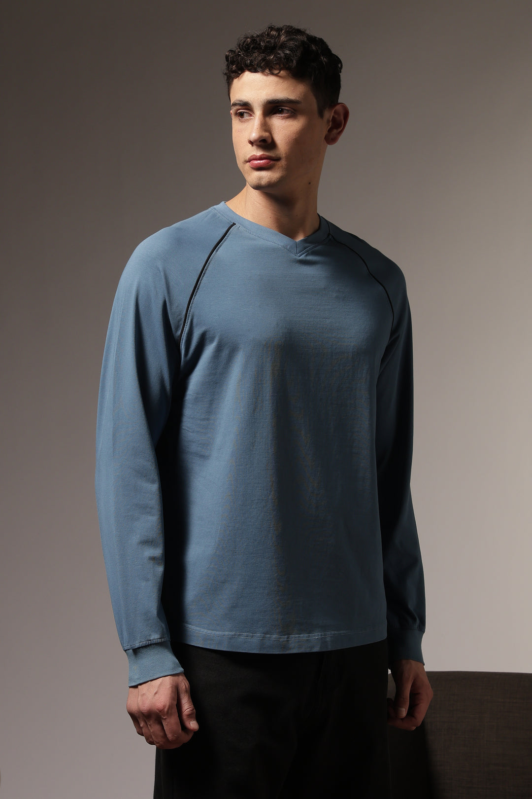 Over-dyed: Teal Blue Long Sleeve T-shirt