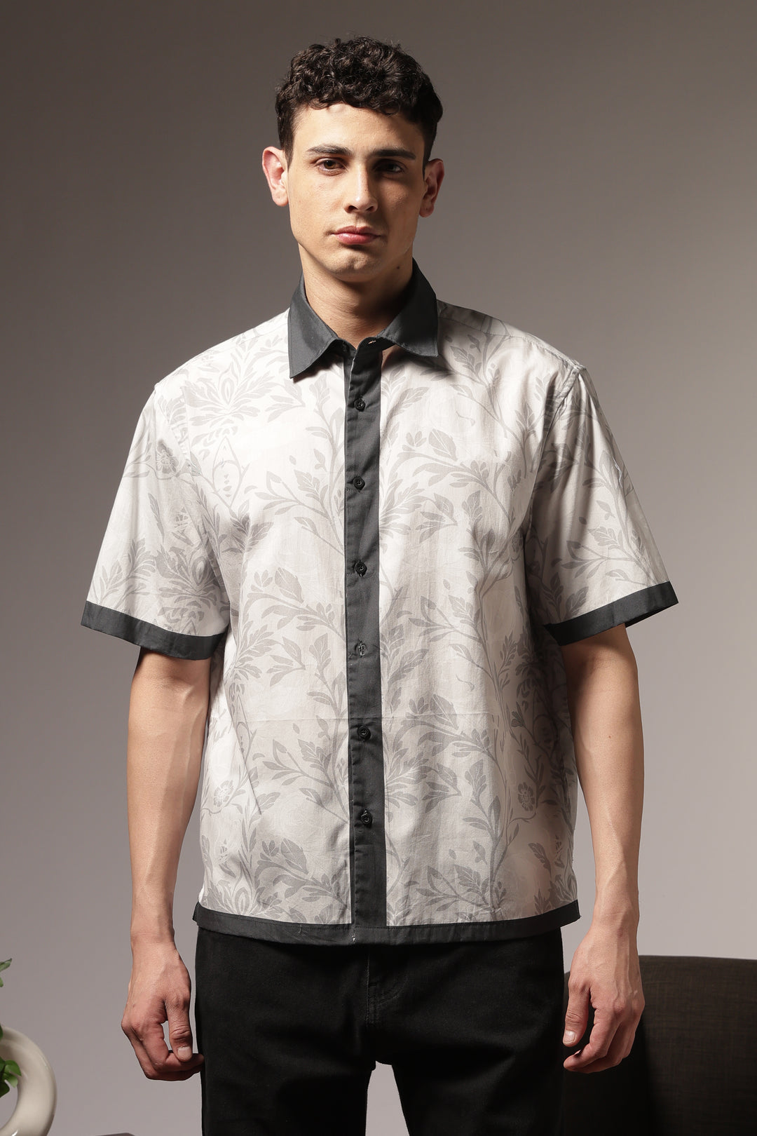 Static: Oversized Floral Cotton Shirt