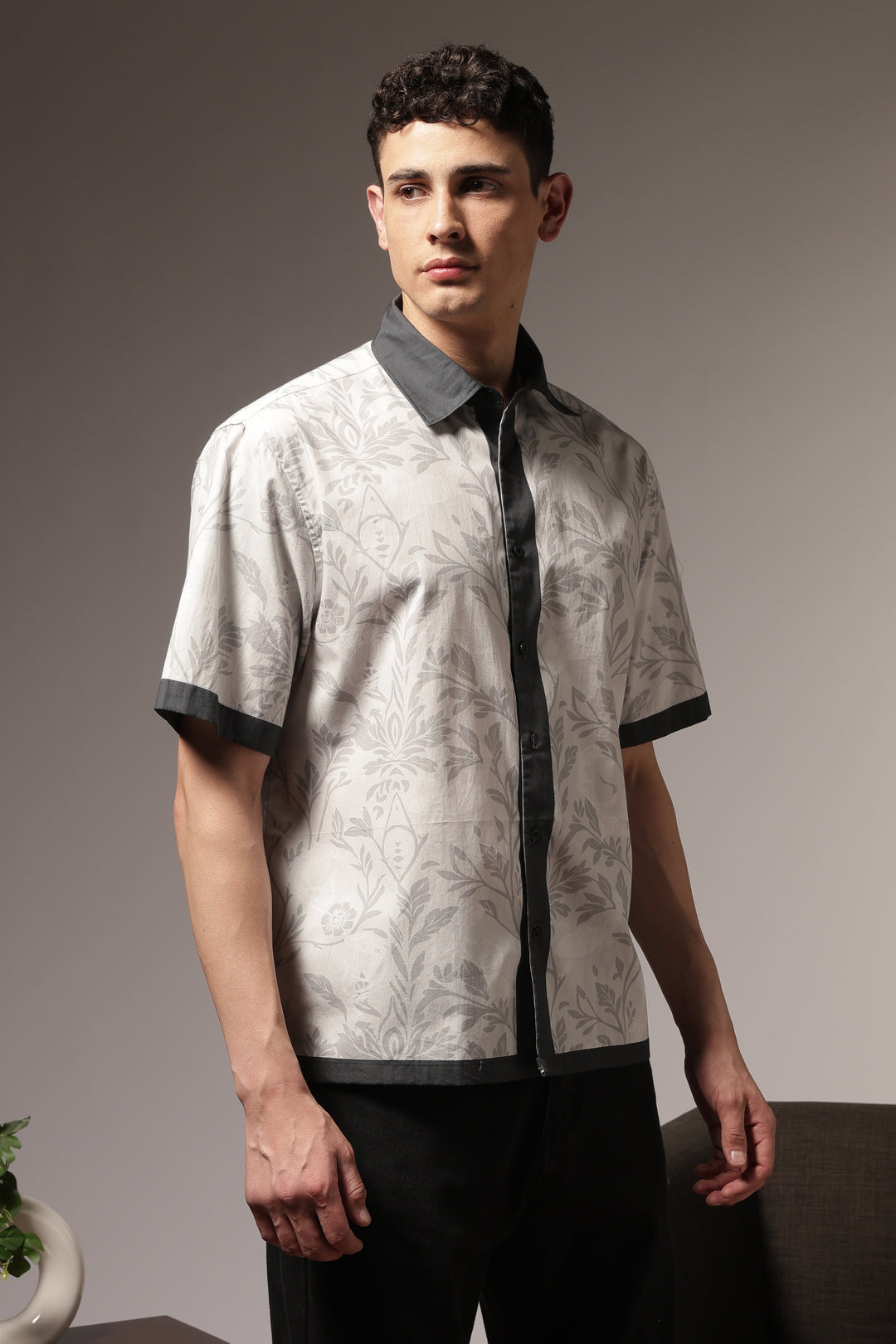 Static: Oversized Floral Cotton Shirt