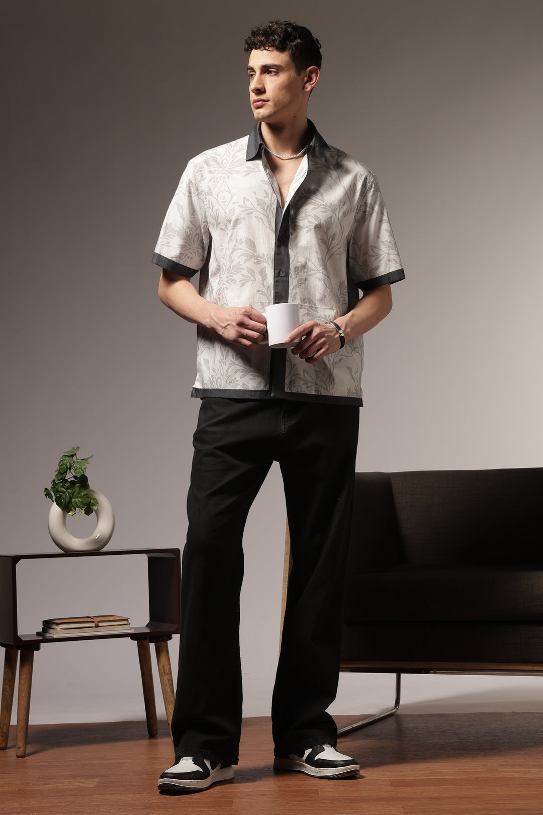 Static: Oversized Floral Cotton Shirt