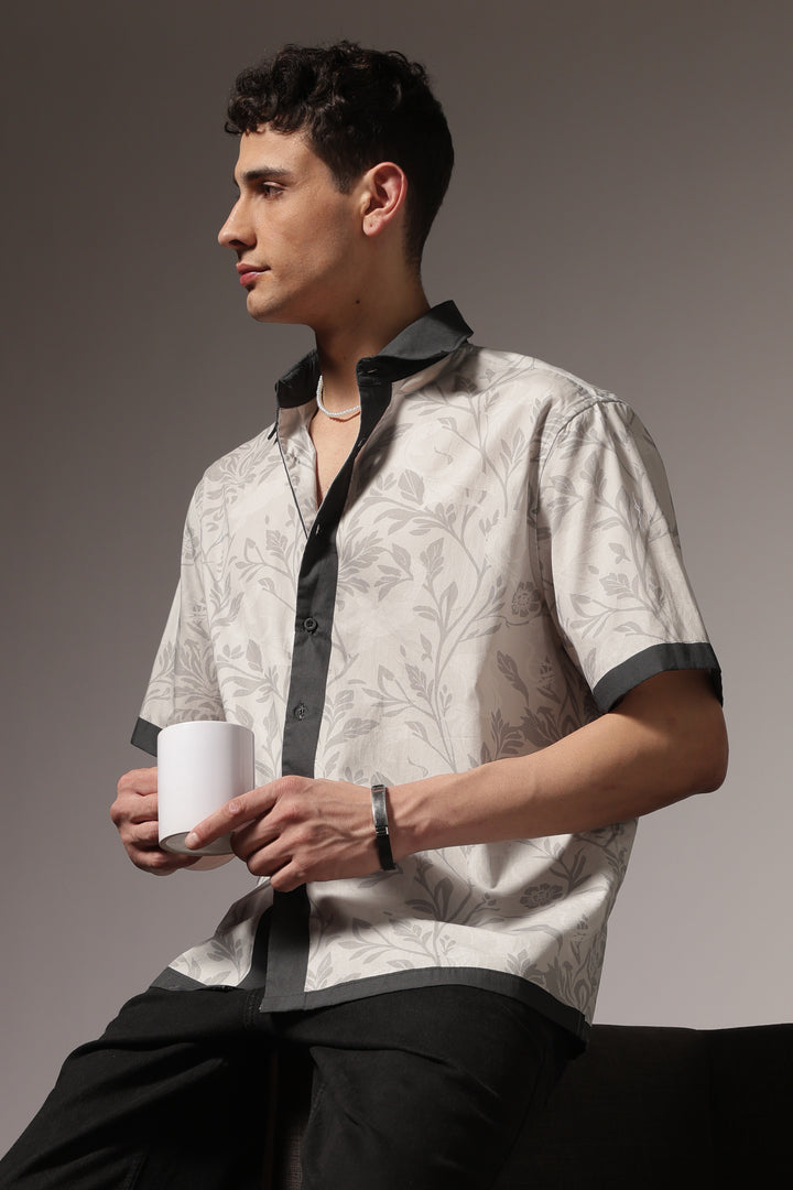 Static: Oversized Floral Cotton Shirt