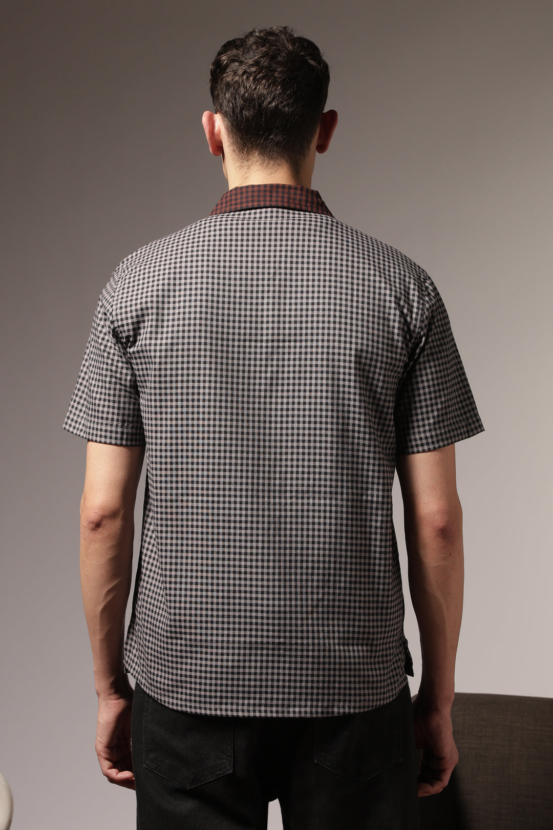 Paradise Forever: Black Checks Embroidery Cuban Shirt