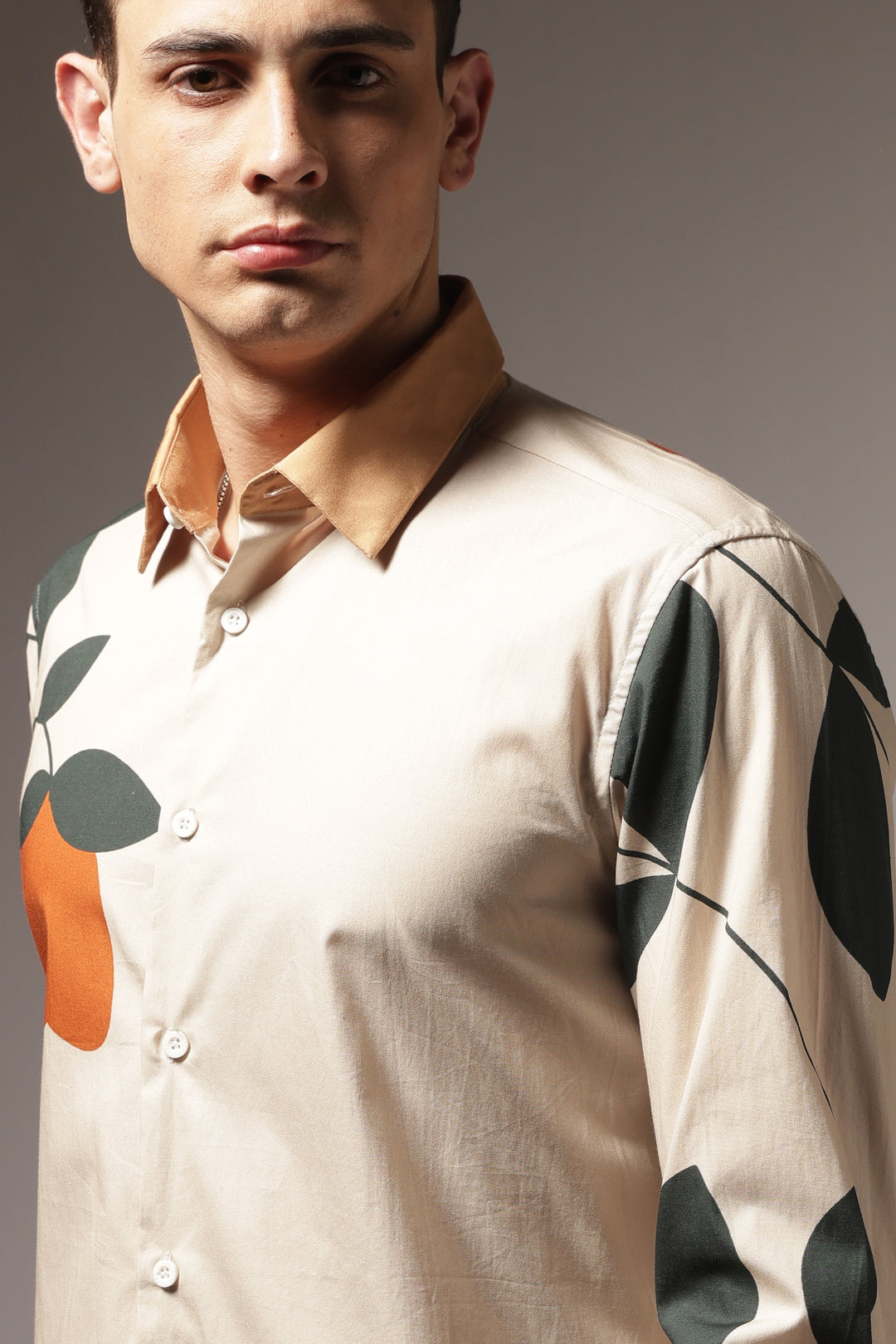 Classic: Orange Floral Printed Shirt