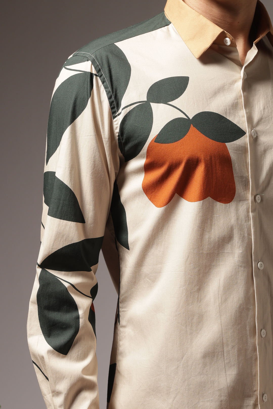 Classic: Orange Floral Printed Shirt