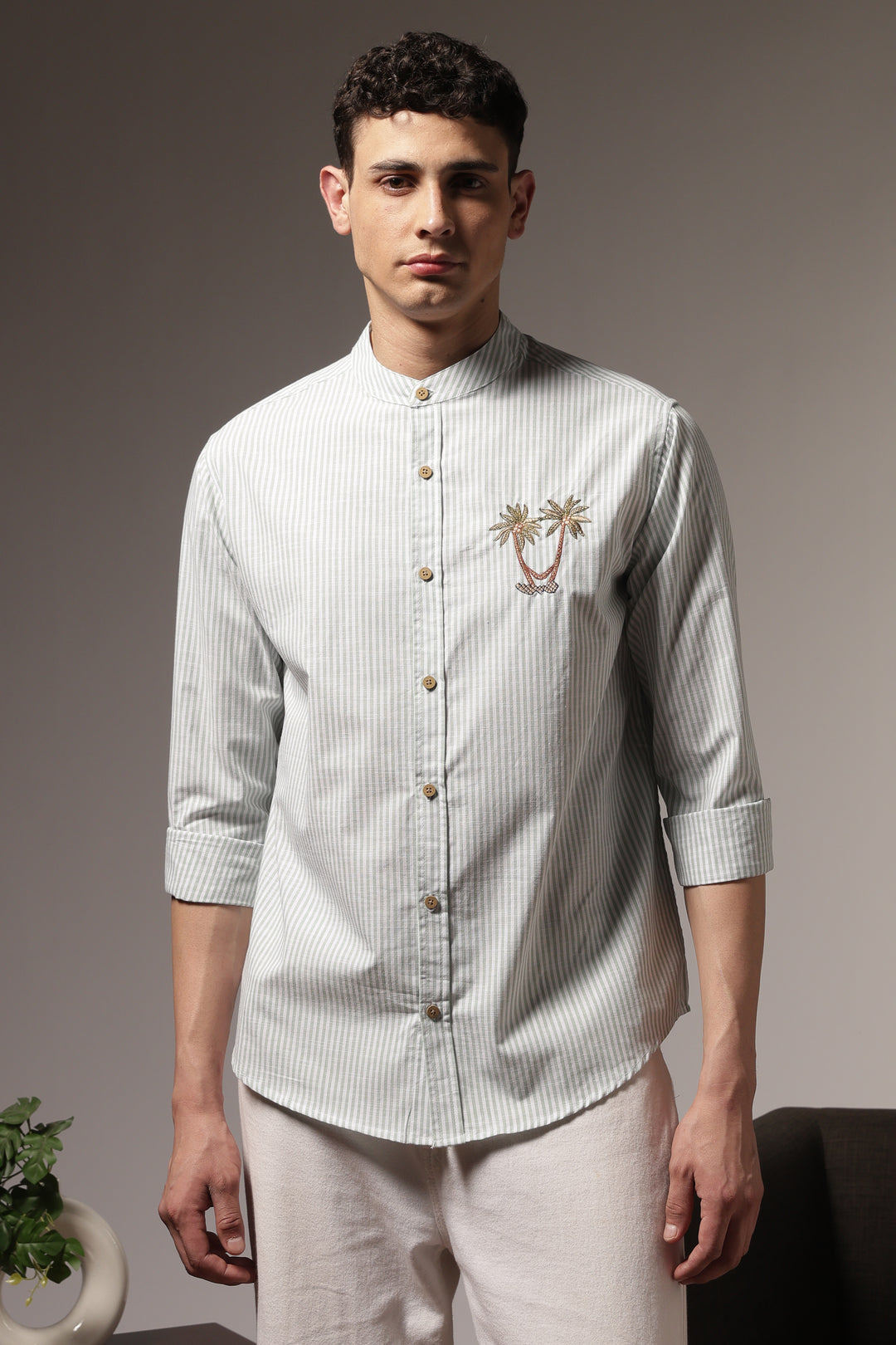 Coast: Mint Green Embroidery Shirt