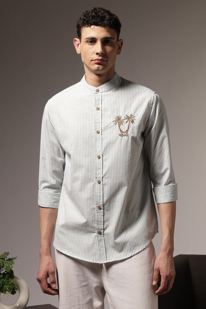 Coast: Mint Green Embroidery Shirt