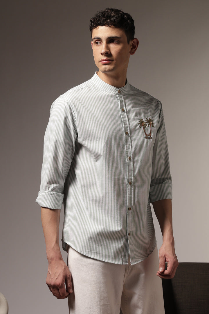 Coast: Mint Green Embroidery Shirt