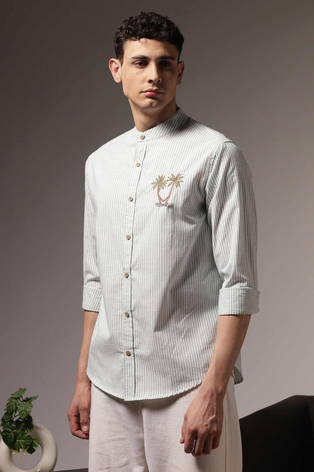 Coast: Mint Green Embroidery Shirt