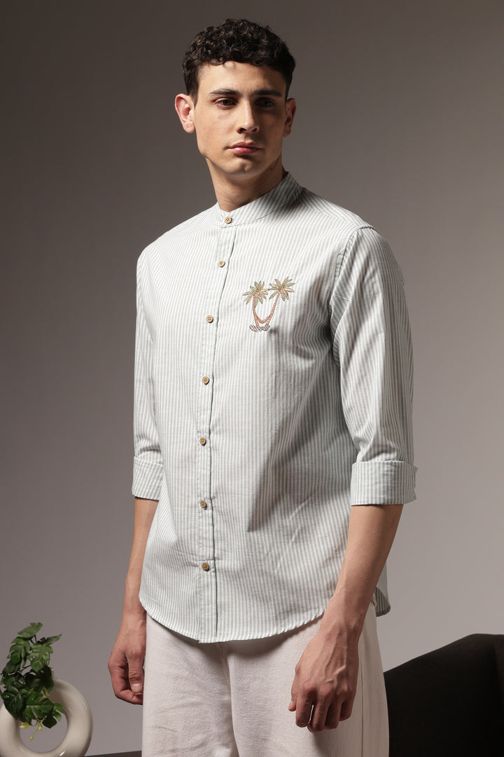 Coast: Mint Green Embroidery Shirt