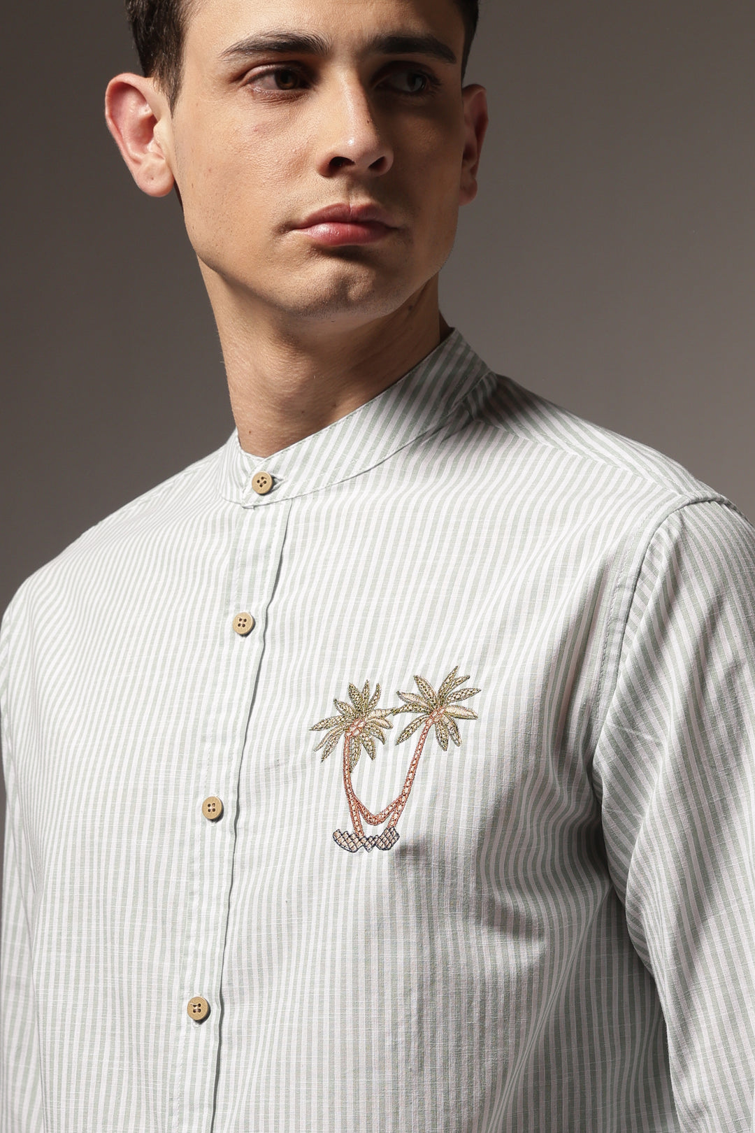 Coast: Mint Green Embroidery Shirt