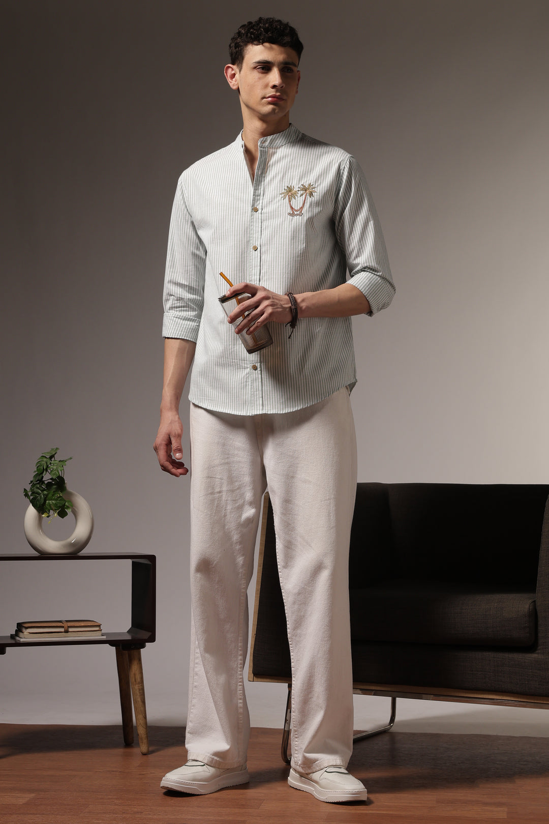 Coast: Mint Green Embroidery Shirt