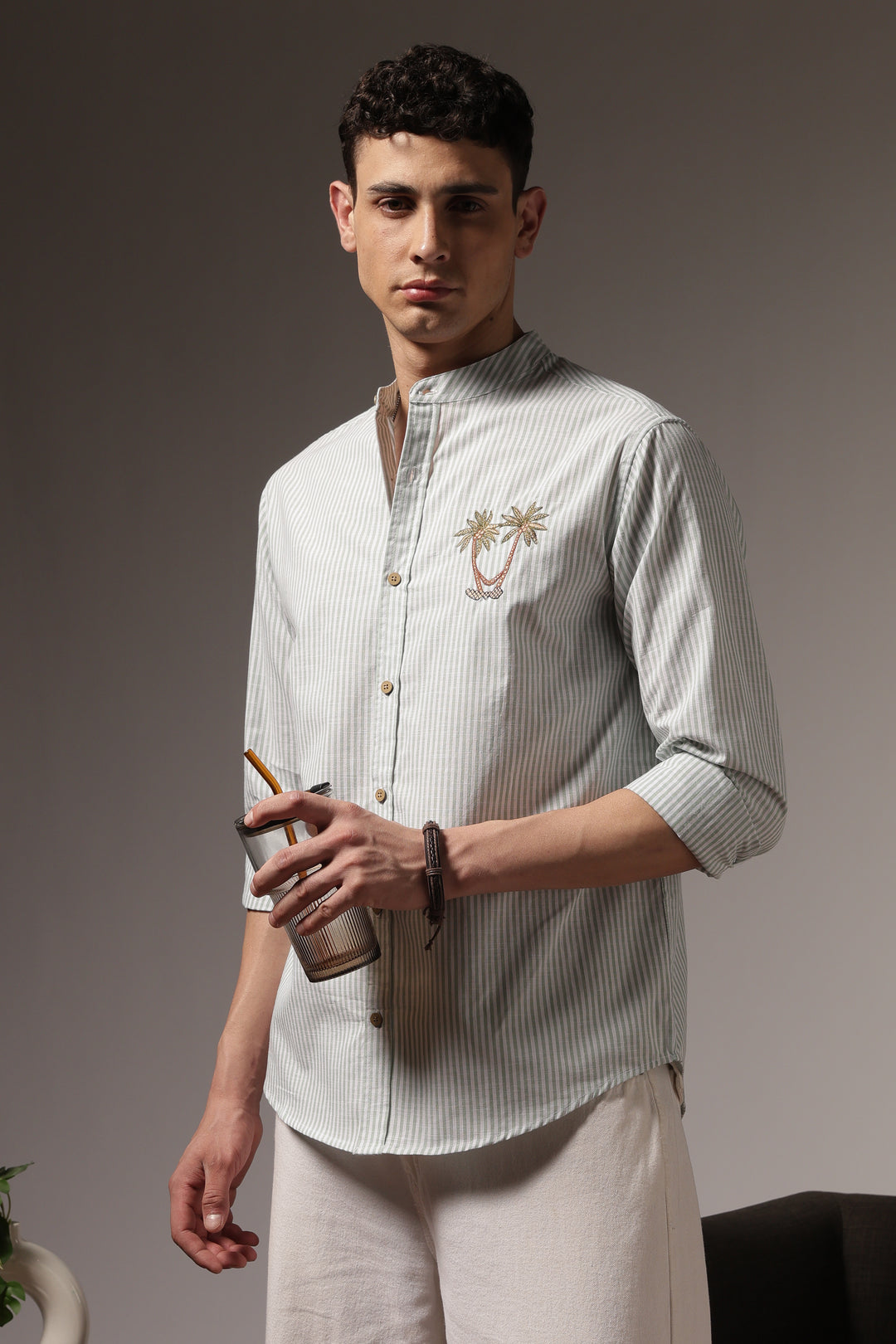 Coast: Mint Green Embroidery Shirt