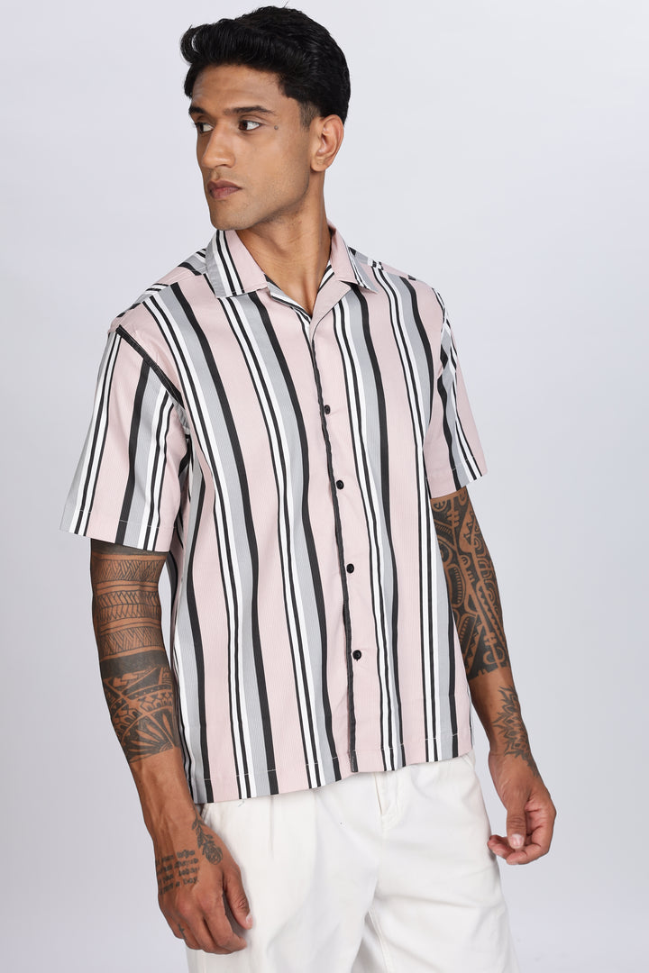 Pink Corduroy Cuban Shirt