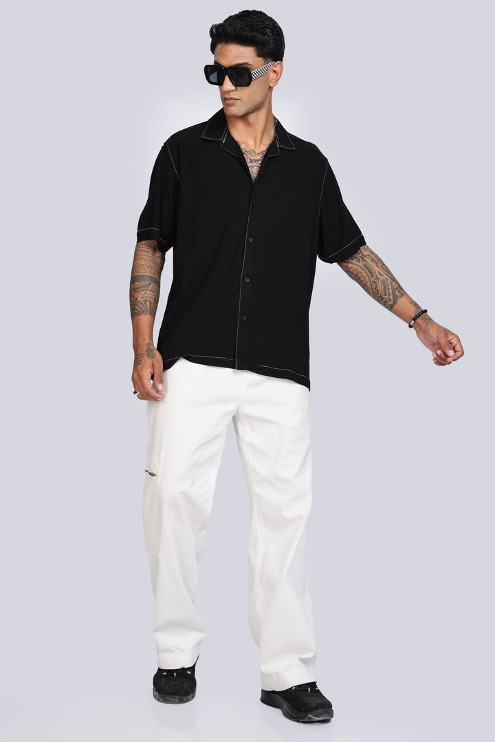 Contrast Stitch Cuban Shirt