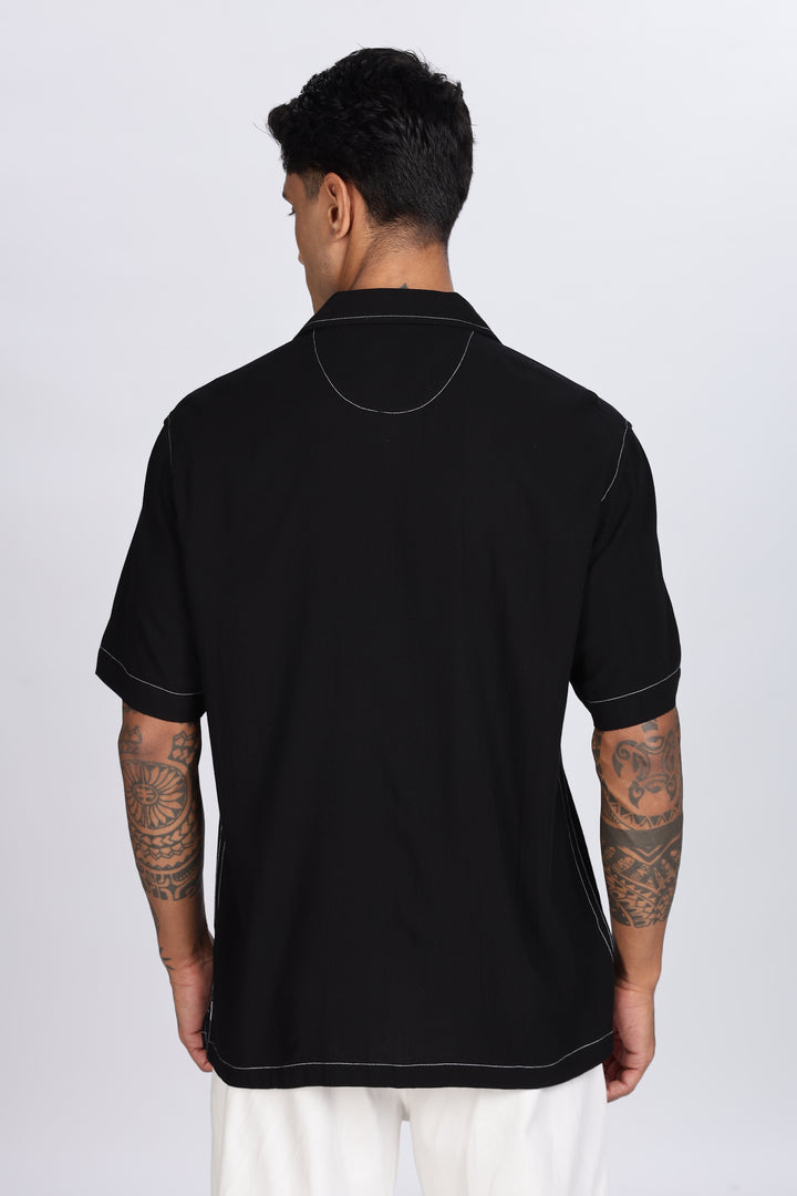 Contrast Stitch Cuban Shirt