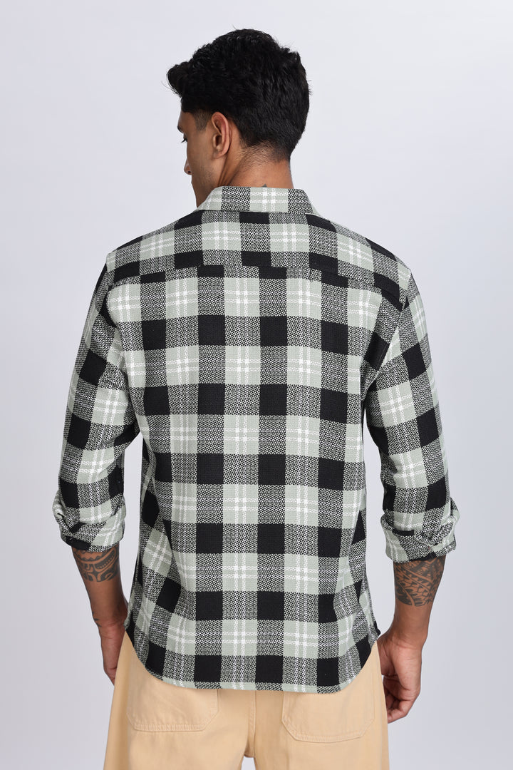 Plaid Green : Textured Fabric Shirt