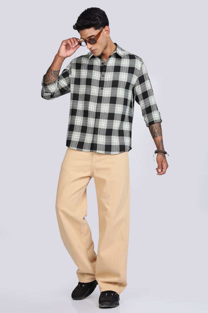 Plaid Green : Textured Fabric Shirt