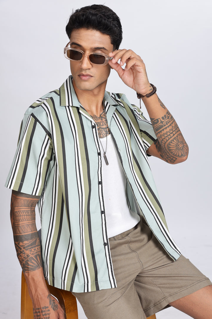 Green Corduroy Cuban Shirt