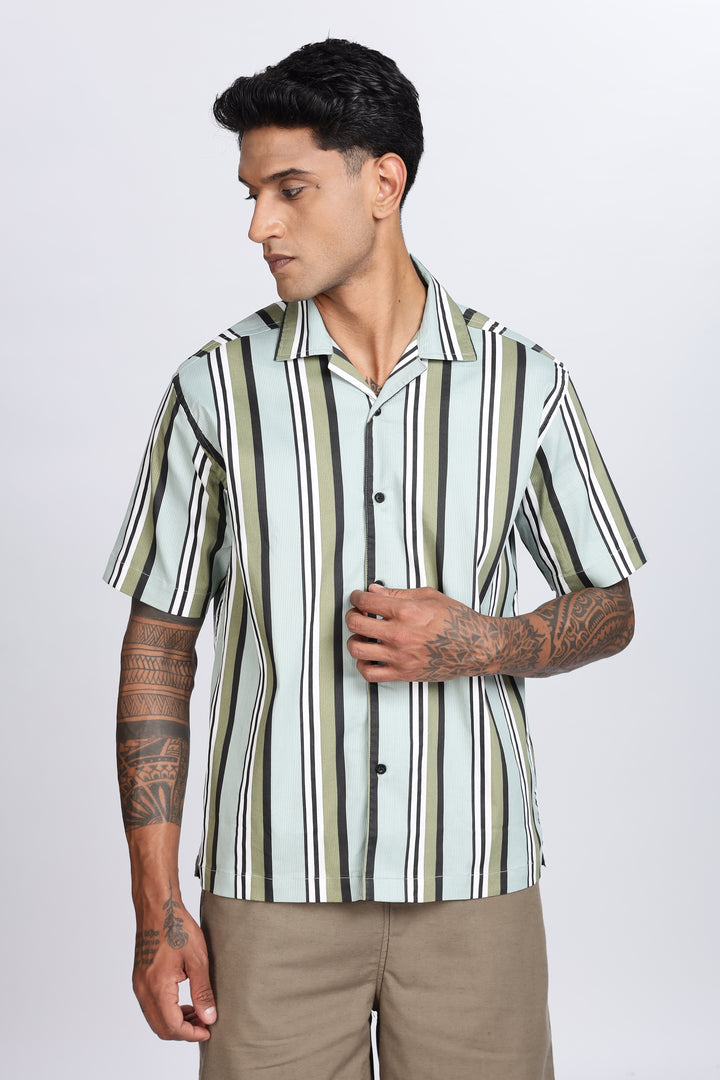 Green Corduroy Cuban Shirt