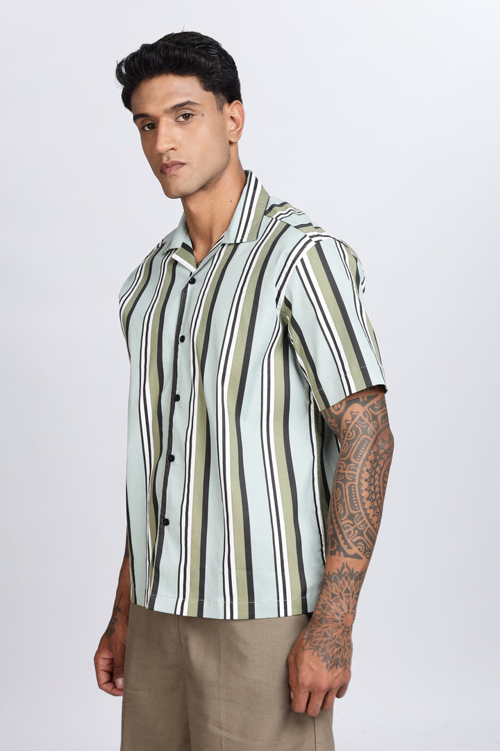 Green Corduroy Cuban Shirt