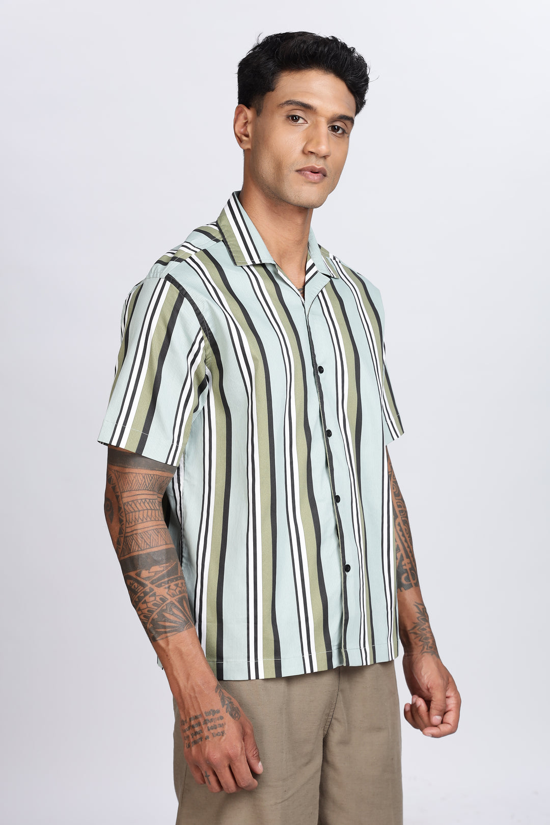 Green Corduroy Cuban Shirt