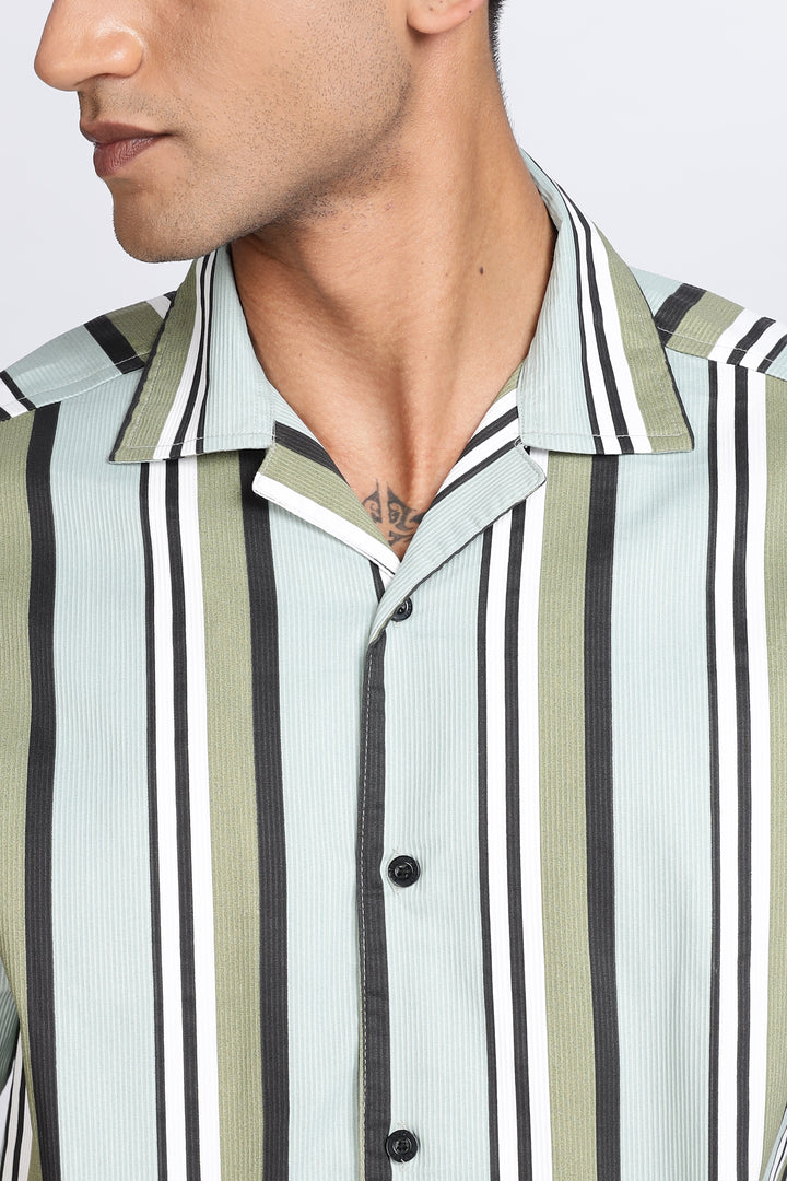 Green Corduroy Cuban Shirt