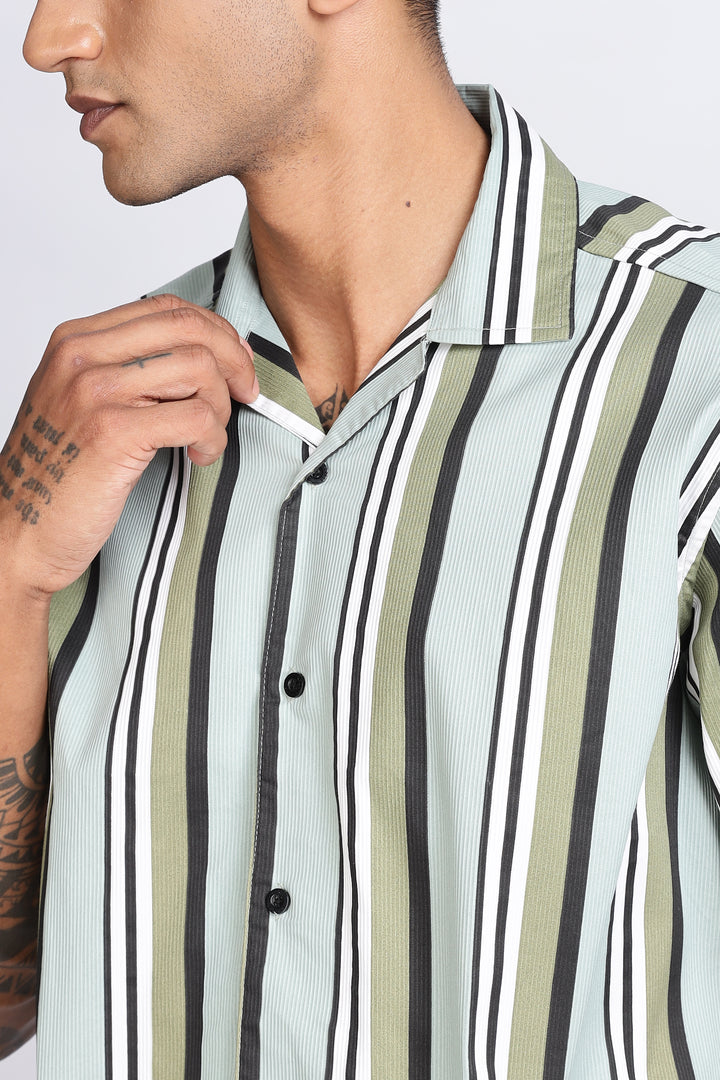 Green Corduroy Cuban Shirt